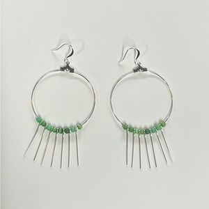 Drop hoop beaded earrings